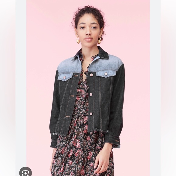 La Vie Rebecca Taylor Denim Patch Jacket - Picture 2 of 6